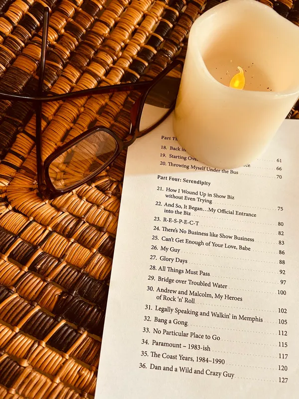 Chapter headings from Part Four: Serendipity with reading glasses and a candle