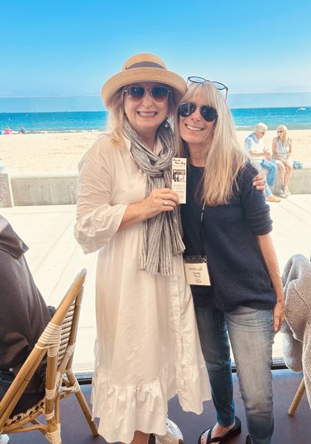 Sandy with a friend on the Santa Barbara waterfront