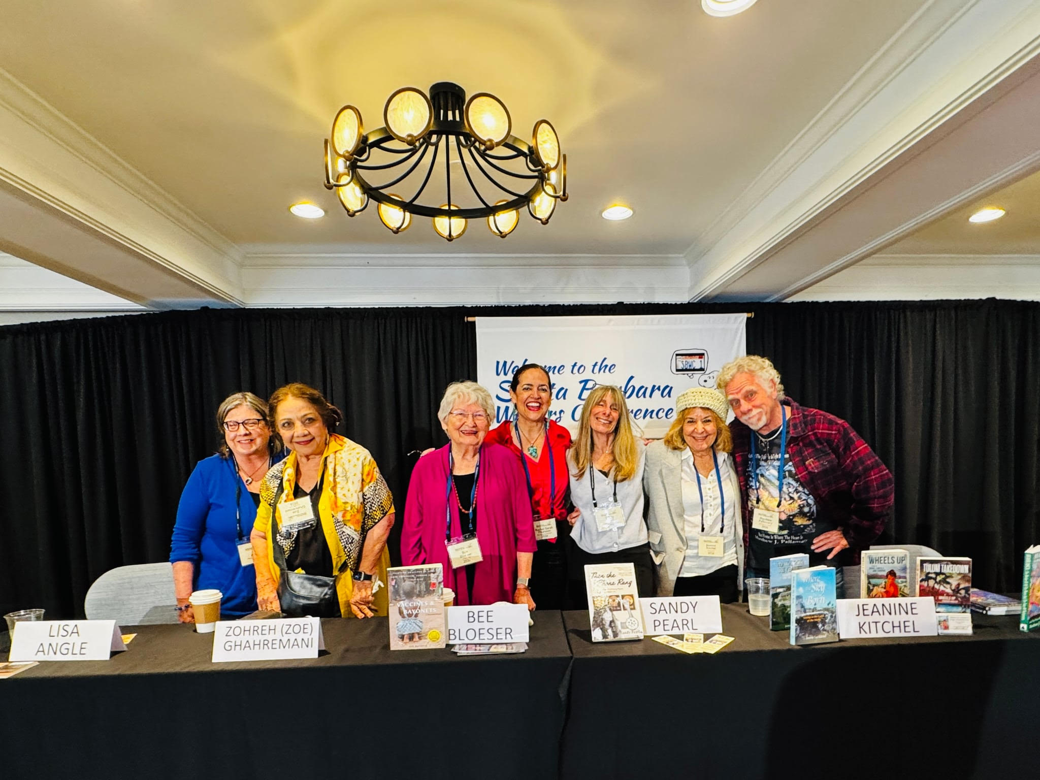 Panel authors standing together at the 2026 Santa Barbara Writers Conference
